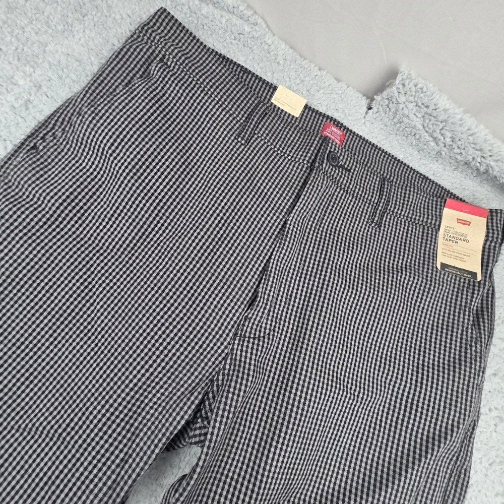 Levi's XX Chino Pants Men 38x30 Black White Gingham Standard Taper Stretch
